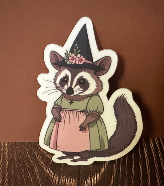 Raccoon Cottage Witch • sticker